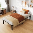 thumbnail image 1 of Ourlova 14 Inch Twin Bed Frame Heavy Duty Metal Platform Bed Frame with Durable Iron Slat Support and Legs No Box Spring Required No Screws Needed Support Up to 800 Lbs, 1 of 6