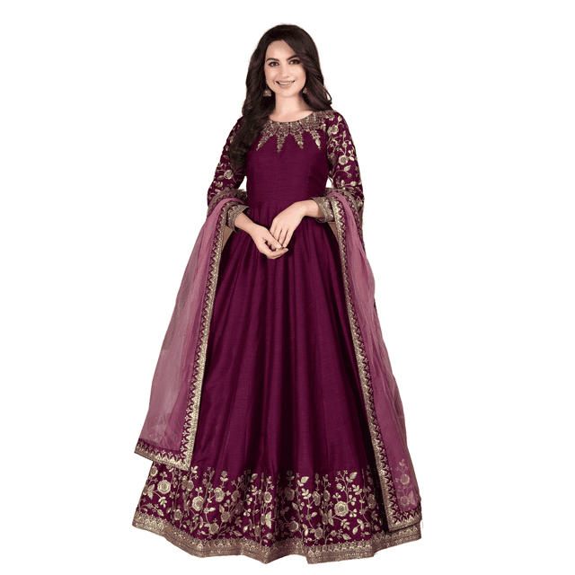 Custom Made Dark Color Women Kameez Salwar Pakistani Designer Party Wear Long Anarkali Suit