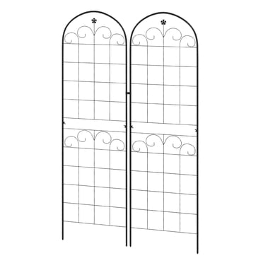 Outsunny 2 Pcs Garden Trellis for Climbing Plants, Outdoor Metal Trellis