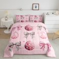 thumbnail image 2 of Erosebridal Ensemble de Literie Œufs de Pâques Roses pour Filles, Housse de Couette Princesse avec Nœud, Réversible 2 Pcs, 2 of 8