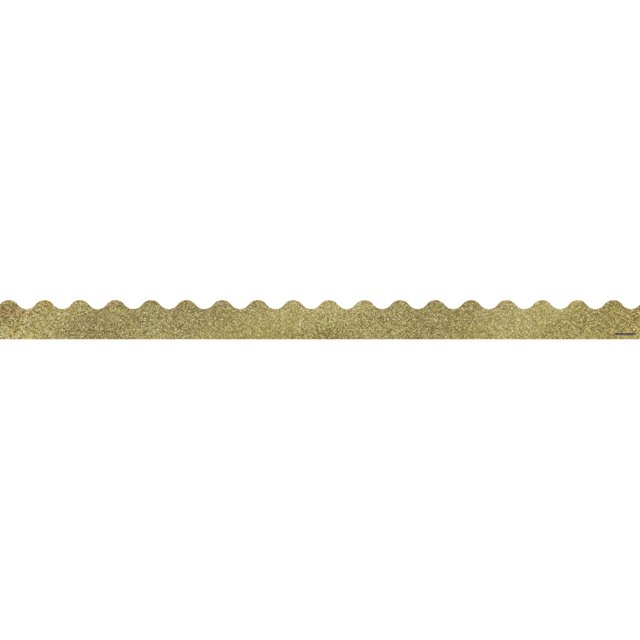 Carson Dellosa Scalloped Borders, Gold Glitter, 3 Feet x 2-1/4 Inches Each, 13 Strips