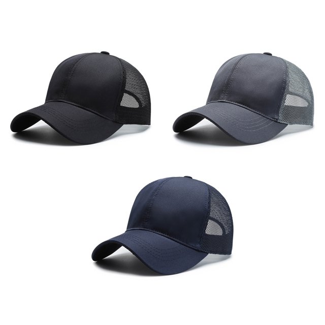 VONKY Adjustable Summer Thin Baseball Cap Breathable Comfortable Sporty Style Sun Protection Fashionable black 1Set