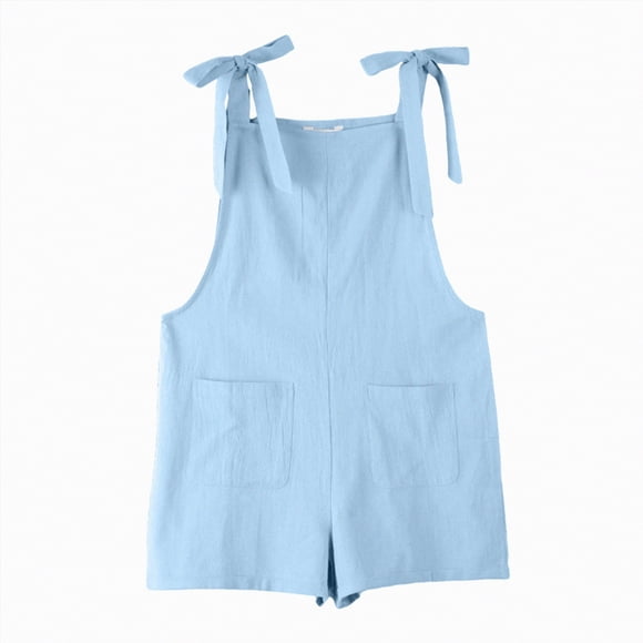 Ymyiu Kids Cute Suspender Shorts Girls Summer Clothes Sleeveless Jumpsuit Strap Overalls One Piece Little Kids Outfits Suspender Pants Size 10-11 Years(Light Blue, 10-11 Years)