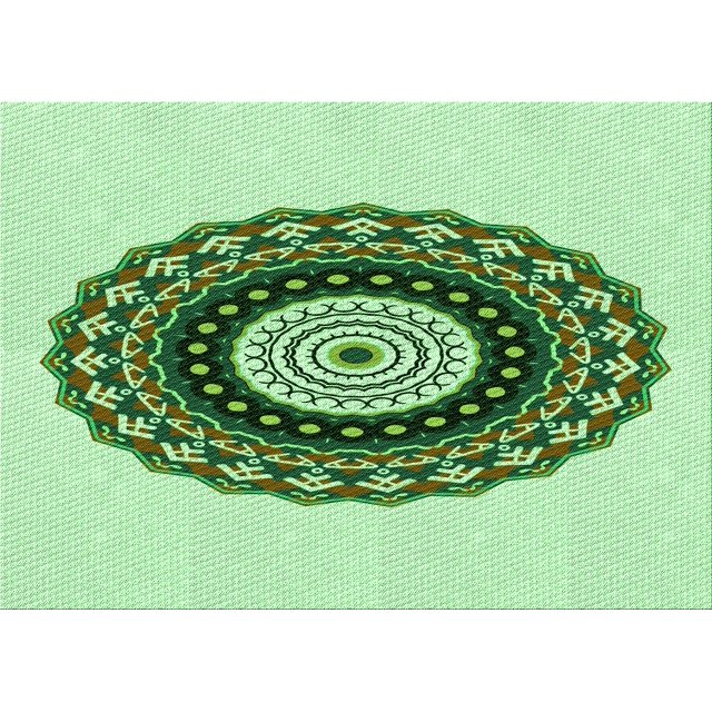 Ahgly Tapis Rectangulaire Lavable en Machine Vert Transitionnel, 8 Pieds x 10 Pieds