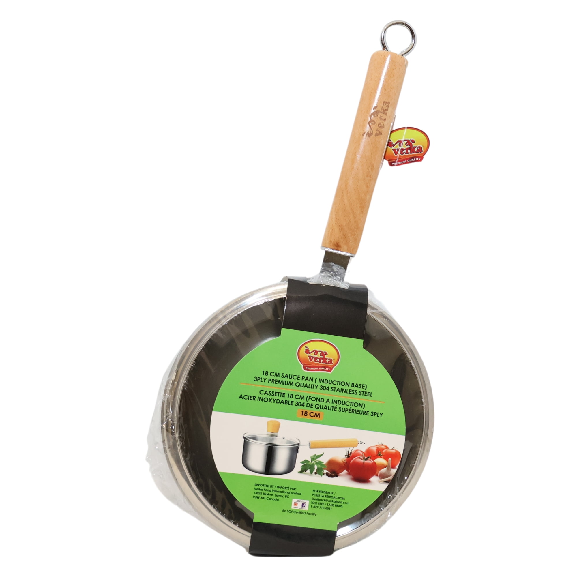 Casserole Verka 3 plis avec couvercle, 18 cm