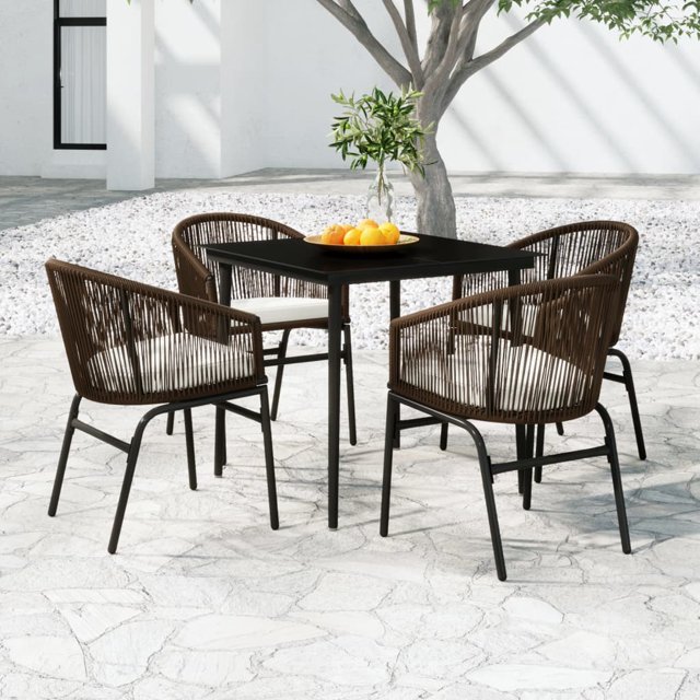 vidaXL Ensemble de Salle à Manger de Jardin 5 Pcs Brun