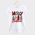 thumbnail image 4 of Haut de Sapin de Noël Femme Décontracté Col Rond Manches Courtes T-shirt Imprimé Sapin de Noël Haut, 4 of 7