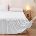 thumbnail image 2 of Cotton Bed Sheets Pure Color Bed Skirt Simple Washing Cotton Edge Bedspread Skirt Bed Cap Bedspread Dust-Proof Anti-Skid Protective Cover Fitted Bed Sheets, 2 of 6