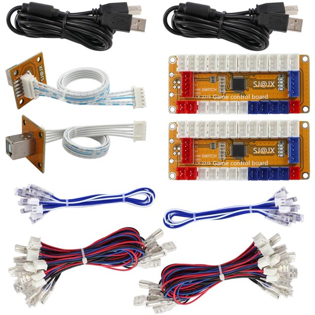 Codeur USB de Jeu d'Arcade SJ@JX Zéro Délai, Manette à 2 Joueurs, Bouton Joystick, Contrôleur pour Nintendo Switch PC PS3
