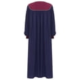 thumbnail image 4 of iefiel Womens Color Block Choir Robe Minister Pastor Robe Puff Sleeves Split Zipper Front Gown Graduation Gown NavyBlue XL, 4 of 7