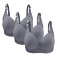thumbnail image 2 of Bras for Women, 3PC Womans Large Size Solid Color Without Steel Ring Gathering Comfortable Bras Daily Bra, 2 of 3