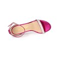 thumbnail image 4 of BLISSFUL STEP Women's Solid Color Open Toe Rhines Ankle Strap Stiletto Sandals Hot Pink 10, 4 of 7