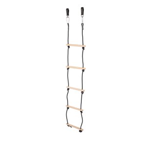Échelle de corde pour enfants, Échelles de corde d'enfants en toute sécurité multifonctionnelle 5 Étapes Facile à installer en bois pour le jeu d'escalade