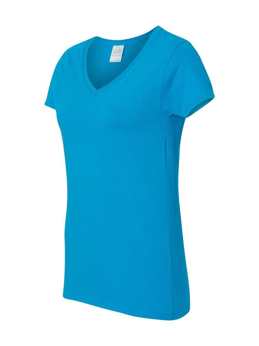 Gildan - T-Shirt à Col en V pour Femmes en Coton Épais