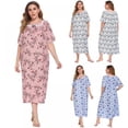 thumbnail image 5 of Chemise de Nuit Longue à Imprimé pour Femmes Grande Taille, Printemps et Automne, TG à 10TG, 5 of 5