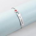 thumbnail image 3 of HSHDLDF Heart Medical Alert Bracelet for Women Emergency First Aid Health Alert Engraved Stainless Steel Adjustable Chain Bracelets, 3 of 5