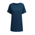 thumbnail image 5 of Ketyyh-chn99 Chandails pour Femmes, Blouse Ample et Confortable, T-Shirt à Manches Longues, Col Ras du Cou pour Femmes, Bleu Marine, G, 5 of 5