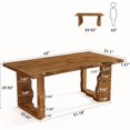 thumbnail image 2 of Tribesigns 63" Live Edge Rustic Solid Wood Executive Desk, Farmhouse Large Computer Office Desk Workstation for Modern Home Office & Business Furniture, 2 of 7