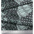 thumbnail image 1 of Soimoi Georgette Viscose Fabric Damask Patchwork Print Sewing Fabric Yard 42 Inch Wide, 1 of 3