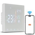 thumbnail image 1 of JUNWELL Smart Thermostat for Home WiFi Weekly Programmable Digital Thermostat Manual/Automatic Mode Tuya APP Control LCD Display Temperature Controller Digital Intelligent Thermostat for, 1 of 9