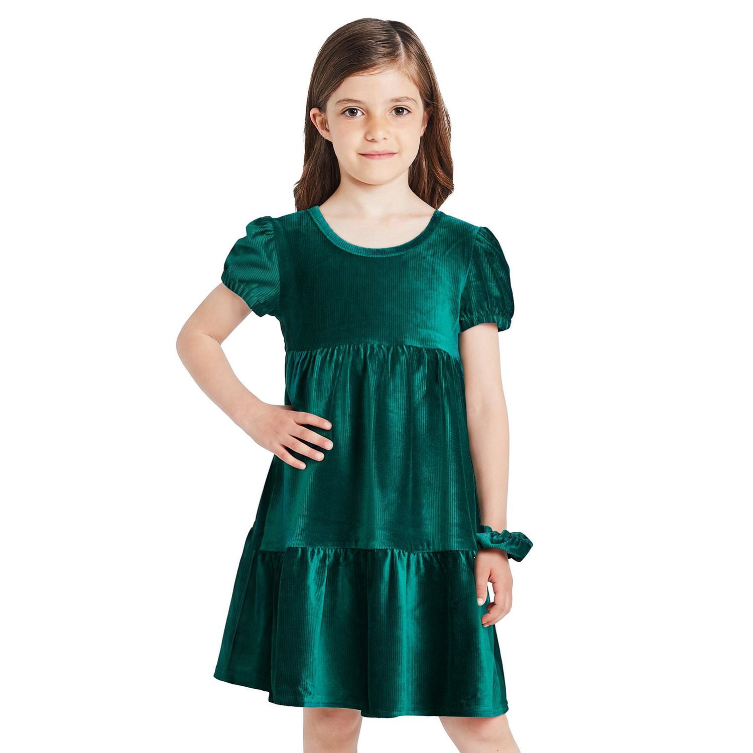 George Girls' Two Piece Tiered Velour Dress Set