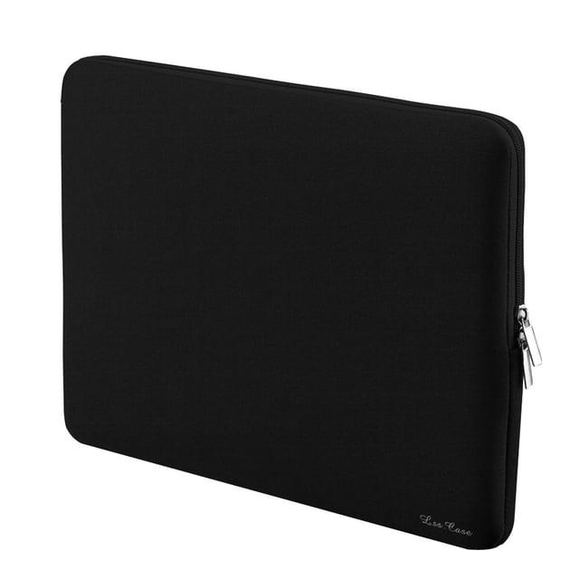 Zipper Soft Sleeve Bag Case for 14-inch ultrabook laptop, shown in black with a slim, form-fitting design. Features foam padding for protection, quick zipper top-loading access, and a compact, lightweight build suitable for travel. Often used as a protective laptop sleeve for daily commuting.