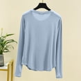 thumbnail image 4 of Haut de Pyjama en Modal pour Femmes 2025 Été T-Shirts à Col Rond Chandails à Manches Longues Coupe Décontractée Vêtement de Nuit Confort Tenue d'Intérieur Ultra Doux Chemise de Nuit Texturée, 4 of 4