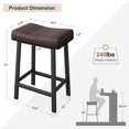 thumbnail image 3 of Tabourets de Bar Yiwa, Ensemble de 2 Chaises de Bar avec Sièges en Selle Rembourrés en PU, Tabourets de Cuisine, Tabouret Moderne Sans Dossier de 24 Pouces Hauteur Comptoir pour Îlot de Cuisine Bar, 3 of 7