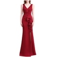 thumbnail image 2 of UPPADA Wedding Guest Dresses for Women One Shoulder Ruched Formal Evening Dress Wrap Ruffle Hem Dress Halter Bodycon Maxi Dress High Waist Party Prom Gown Cocktail Dress Clearance Homecoming Dresses, 2 of 5