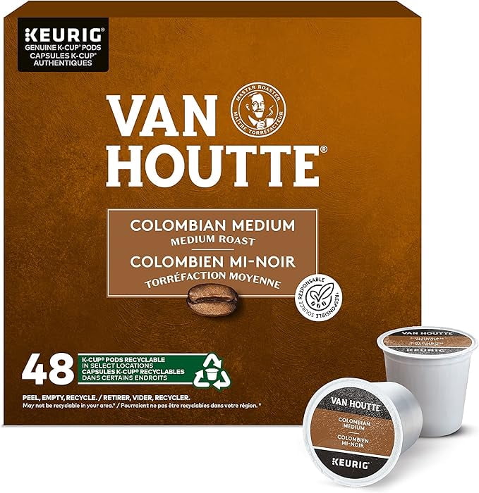 Pack of 2 - Van Houtte Colombian Medium Roast K-Cup Coffee Pods, 48 Count For Keurig Coffee Makers