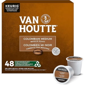 Boîte de 2 - Van Houtte Pochettes à café de la Colombie moyenne au four, 48 Compte pour les cafetières Keurig