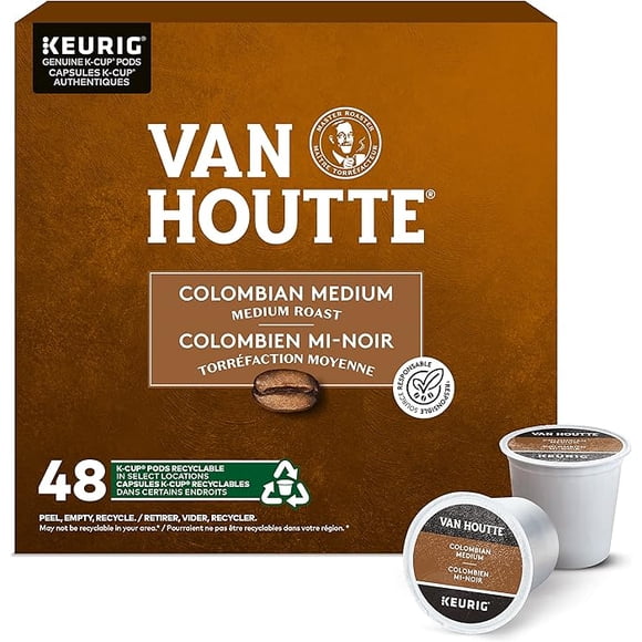 Pack of 2 - Van Houtte Colombian Medium Roast K-Cup Coffee Pods, 48 Count For Keurig Coffee Makers