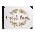 thumbnail image 1 of Darling Souvenir White Floral Wreath Printed Wedding Guest Book Hardbound Cover Sign In Book Registry Scrapbook-9 x 12 Inches, 1 of 5