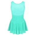 thumbnail image 2 of Oyolan Robe de Patinage Artistique en Maille Strass Pailletée pour Filles, Maillot de Ballet une Pièce Vert Menthe 12, 2 of 7