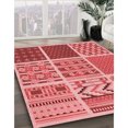 thumbnail image 3 of Ahgly Tapis d'Intérieur Lavable en Machine Carré Transitionnel Rose Corail Clair, 7 Pieds Carré, 3 of 7