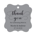 thumbnail image 1 of Darling Souvenir Custom Names Thank You For Celebrating With Us Wedding Hang Tags Personalized Party Tags-Gray-100 Tags, 1 of 1