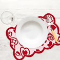 thumbnail image 4 of Oleegame Napperon 2 Pcs Saint-Valentin Amour Drapeau de Table Décoration de Souper Nappe de Saint-Valentin Drapeau de Table Rouge Drapeau de Table en Dentelle Rouge, 4 of 7