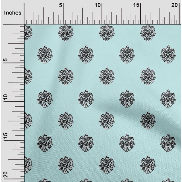 oneOone Cotton Poplin Fabric Floral Block Print Fabric By Yard 42 Inch Wide