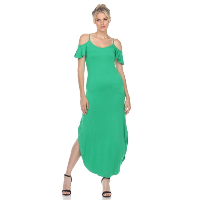 White Mark Women's Cold Shoulder Maxi Dress