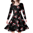 thumbnail image 1 of MIASHUI Robe de Fête Festive pour Filles avec Motif Enchanteur de Cerf et d'Arbre de Noël Noir, 6-7 Ans, 1 of 5