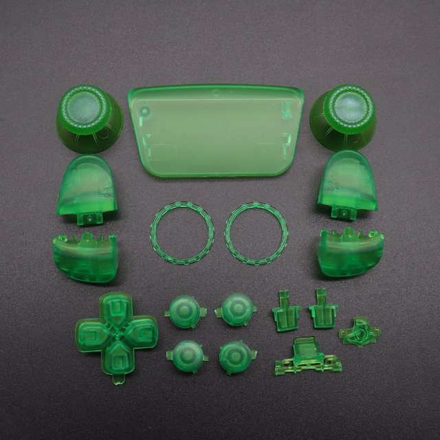 Replacement Buttons Set D-Pad L1 R1 L2 R2 Trigger Button Key Accent Ring For PS5 V3.0 BDM-030 Controller clear green