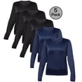 thumbnail image 1 of Blank Activewear Lot de 5 T-Shirts à Manches Longues pour Femmes, Tissu de Performance à Séchage Rapide, 1 of 3