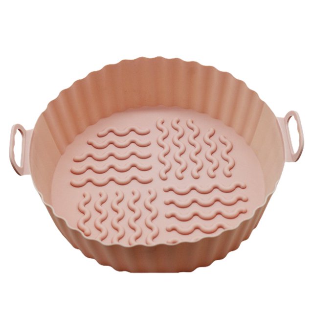 Baking Tray Wave Texture Binaural Handle Heat-resistant Oilproof Groove Design Silicone Tray for Kitchen