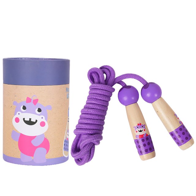 Kids Jump Rope Portable Wood Handle Adjustable Jumping Rope Skipping Rope