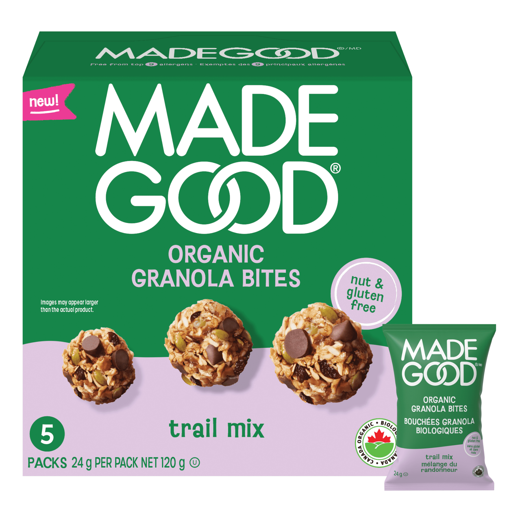 MadeGood Organic Granola Bites Trail Mix 5 x 24g