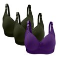 thumbnail image 2 of Bras for Women, 3PC Womans Large Size Solid Color Without Steel Ring Gathering Comfortable Bras Daily Bra, 2 of 3