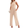 thumbnail image 1 of YTDSCS Womens Sleeveless Jumpsuits Summer One Piece Wide-Leg Pants Women's Solid Color Rompers with Pocket S-2XL, 1 of 7
