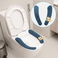 thumbnail image 1 of Feltree Thickened Winter Toilet Seat Cover with Handle - Washable Knitted Mat for Round and Rectangular Toilets - Soft Comfort Easy Installation, 1 of 7