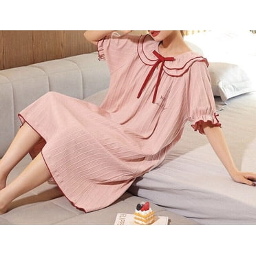 Jolies Longues Chemises de Nuit en Coton : Nuisette pour Femmes, Chemise de Nuit Mignonne pour Dames, Nuisette, Vêtement de Nuit Grande Taille Robe de Nuit 4TG no.2 - TG / 4