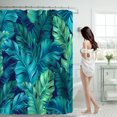 thumbnail image 2 of Binwennn Tropical Green Shower Curtain 70 Inch With 12 Hooks Shower Curtain Bathroom Heavy Side Shower Curtain Machine Washable Curtains for Shower Curtain And Rug Set Neutral Fabric Shower Curtain, 2 of 8